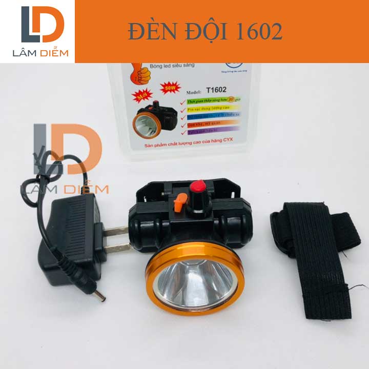 Đèn pin đội đầu sạc kín nước công tắc chỉnh cyx 1602 -  pl 406