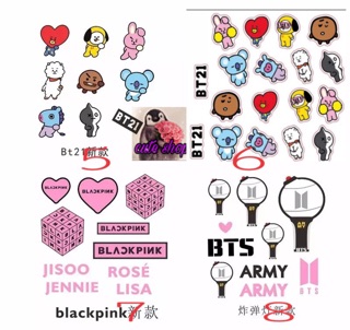 sticker dán BTS và blackpink
