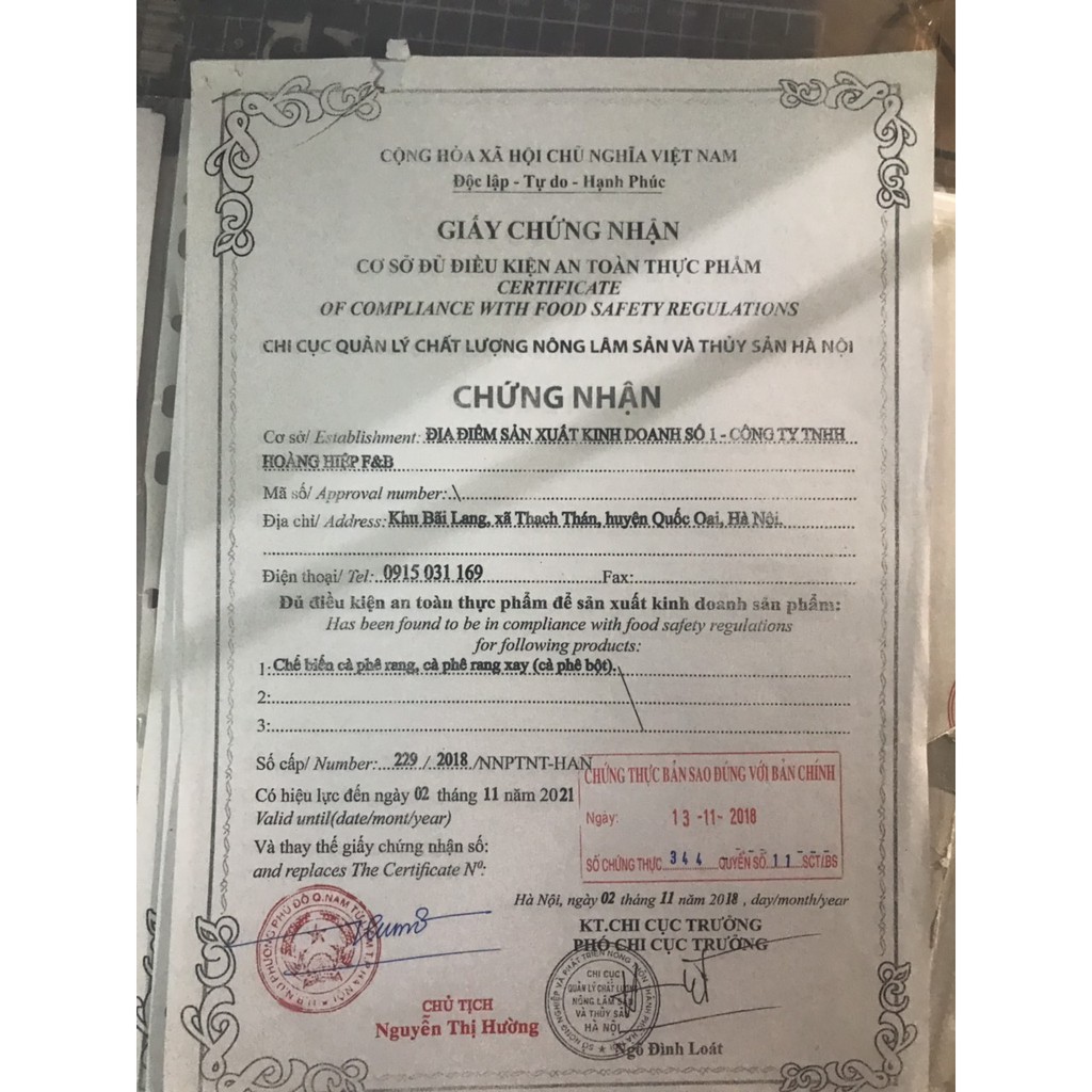 Cà phê hoàng hiệp số 5