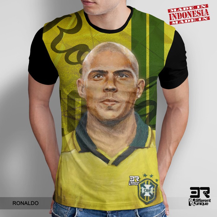 Áo Thun Nam In Hình Distro 3r Brazil Legend Ronaldo V1