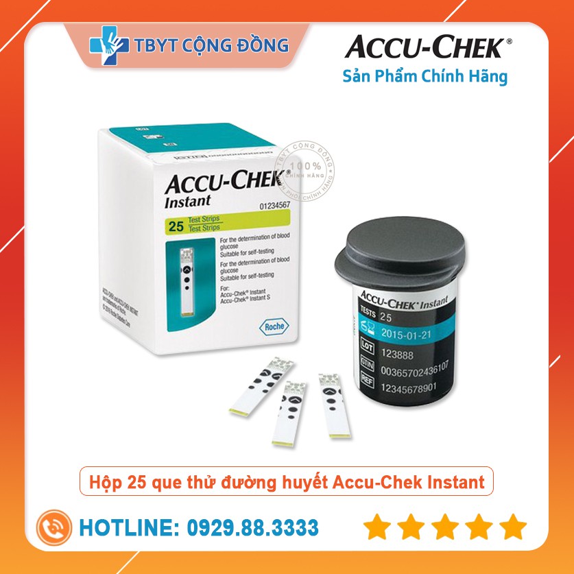 Que Thử Đường Huyết Accu-Chek Instant 25 que, 50 que, 150 que - ( hàng chính hãng )