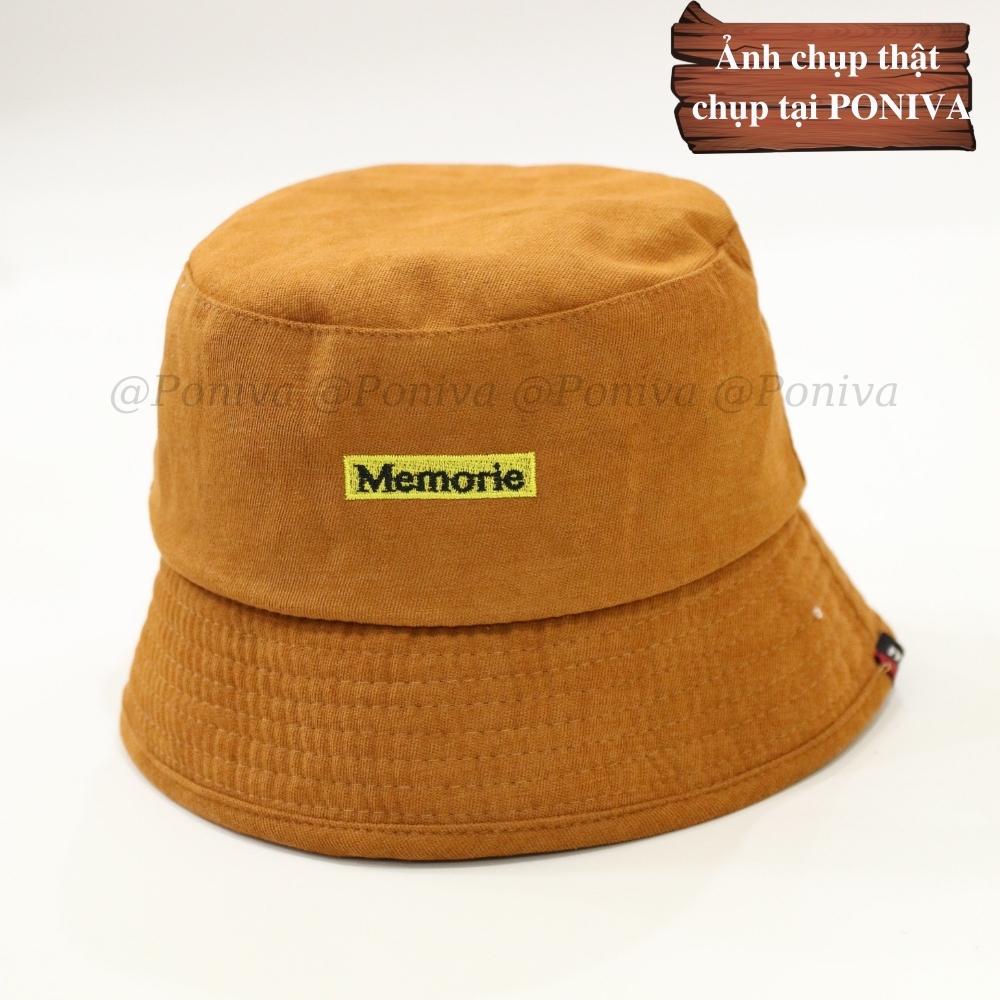 Mũ bucket  ❤️ Nón tai bèo vành cụp thêu chữ MEMORIE nhiều màu sắc form unisex BK03 Ulzzang Thời trang PONIVA siêu hot