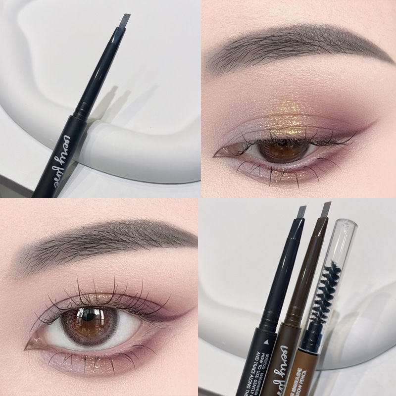 Chì Kẻ Lông Mày Hai Đầu Lâu Trôi Không Thấm Nước 4 Màu Tùy Chọn