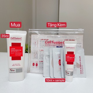 (nhập khẩu) (35ml+10ml+sample) kem chống nắng Cell Fusion C