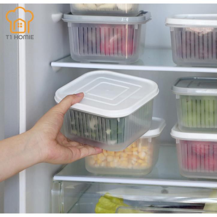 HỘP BẢO QUẢN RAU QUẢ - HÀNH - GỪNG - CÓ LỖ THOÁT NƯỚC,NẮP ĐẬY KÍN . | BigBuy360 - bigbuy360.vn