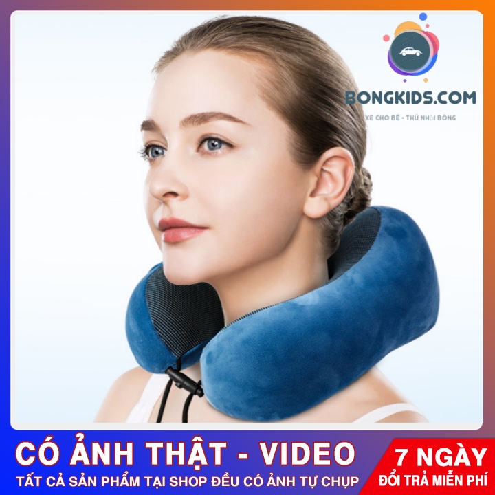 Gối chữ U cao su non 💥CAO CẤP💥 kê cổ văn phòng, tựa cổ đi máy bay, đeo cổ đi ô tô hoặc đi du lịch có túi kẹp điện thoại