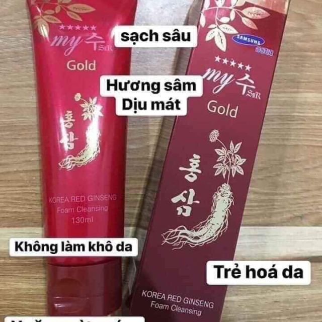 Sữa rửa mặt hồng sâm đỏ My Gold Korea Red Ginseng Foam Cleanser