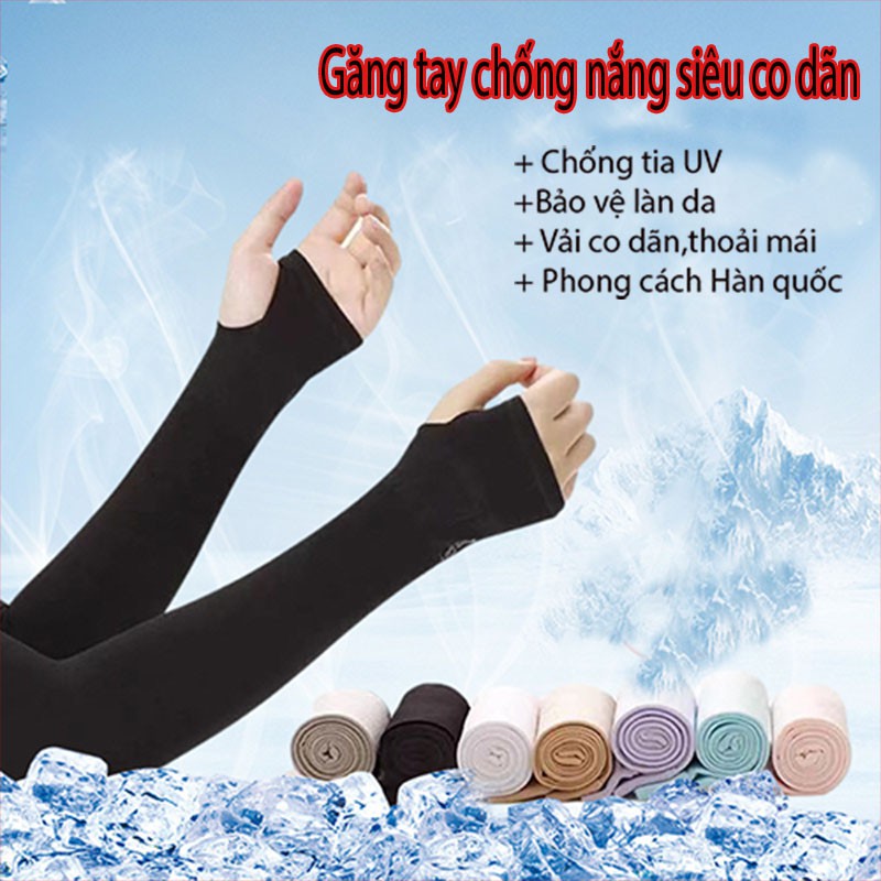 Găng tay chống nắng xỏ ngón siêu mát ,siêu co giãn. Phong cách Hàn quốc, chống tia UV,bảo vệ làn da tuyệt đối