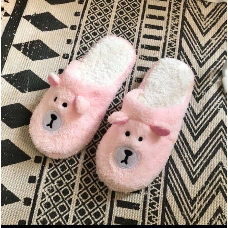 Dép bông đi trong nhà nam nữ. hình thú mặt cừu/dep bông/mùa đông đế cao su