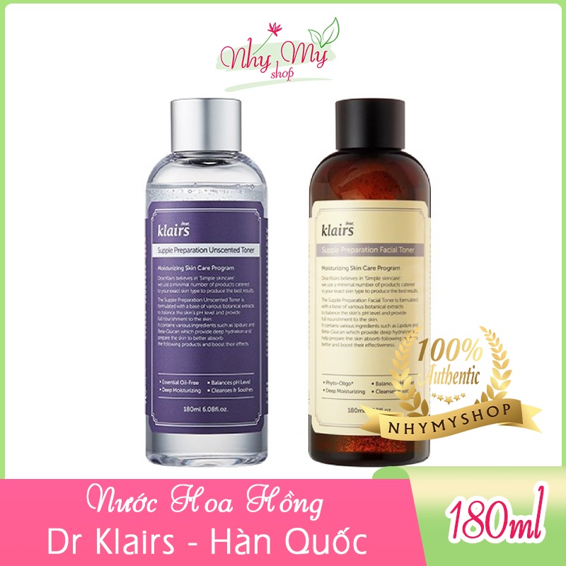 Nước Hoa Hồng Klairs Supple Preparation Toner 180ml [Mẫu Mới]