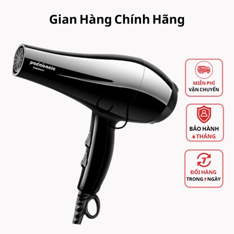 Máy sấy tóc salon tạo kiểu 2 chiều nóng lạnh hiện đại công suất lớn 2200W, hàng chính hãng dễ dàng sử dụng, BH 6 tháng