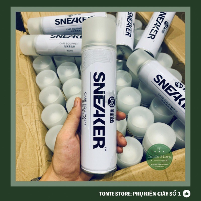 Chai xịt bọt vệ sinh giày dép siêu tốc SNEAKER 300ML ( có video hướng dẫn) BOTVESINH