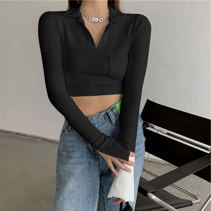 NRVP Áo Thun Nữ Oversize Cổ Tròn Dài Tay Kiểu Hàn Quốc