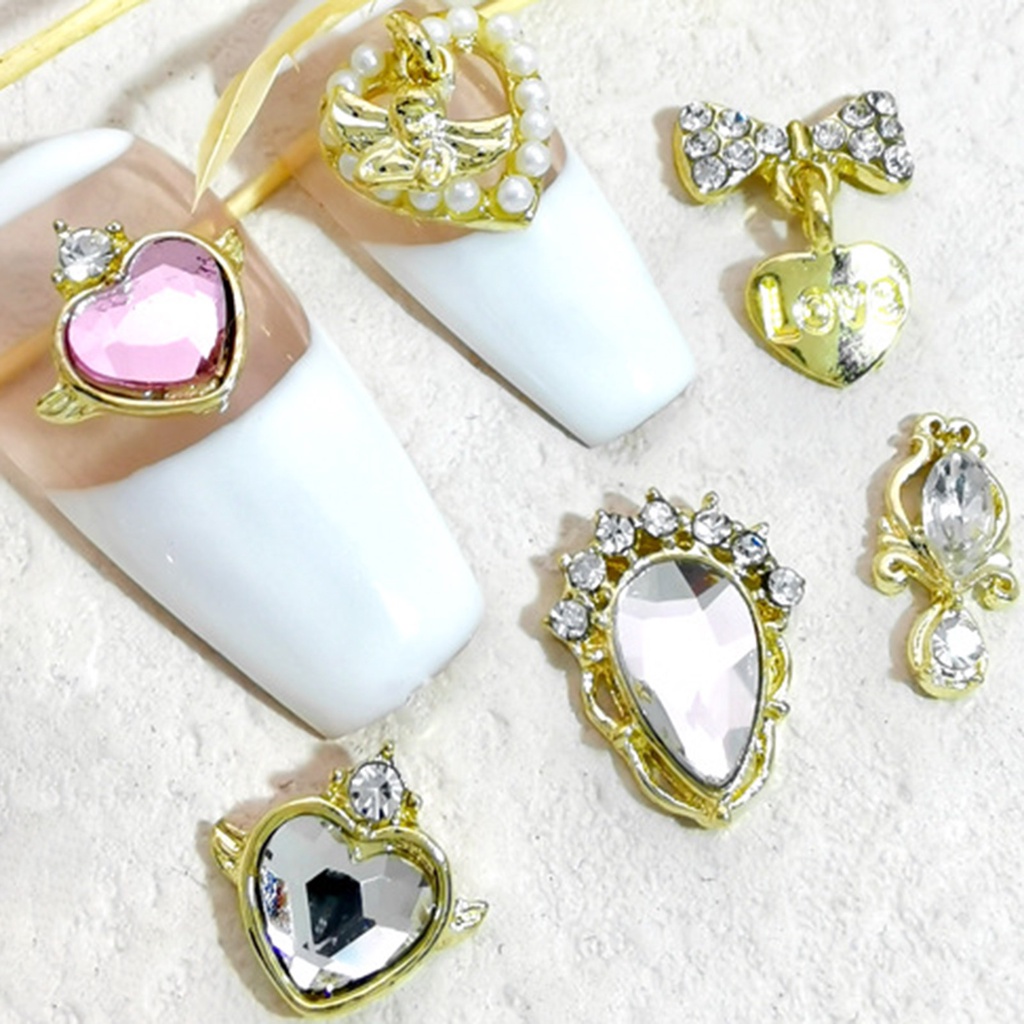 Set 10 Phụ Kiện Trang Trí Móng Nghệ Thuật Tạo Hiệu Ứng Kim Cương 3D DIY