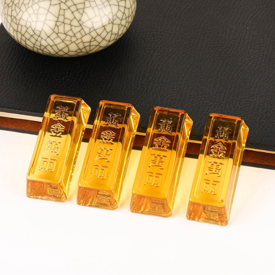 Thỏi Vàng Pha Lê HOÀNG KIM VẠN LƯỢNG - dạng Thanh Dài được dập nổi 4 chữ ""HOÀNG KIM VẠN LƯỢNG""