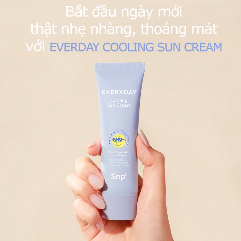 Kem Chống Nắng Mát Lạnh SNP Cooling Sun Cream SPF50+ Làm Mát Da Tức Thời Duy Trì Ẩm Chống Nhăn