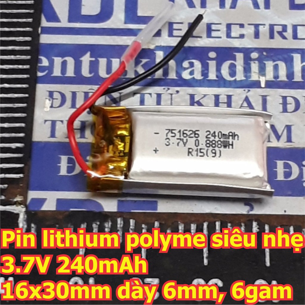Pin lithium polyme siêu nhỏ, siêu nhẹ trong tai nghe, máy nghe nhạc, máy bay ĐKTX, đồ chơi.... 3.7V kde5391