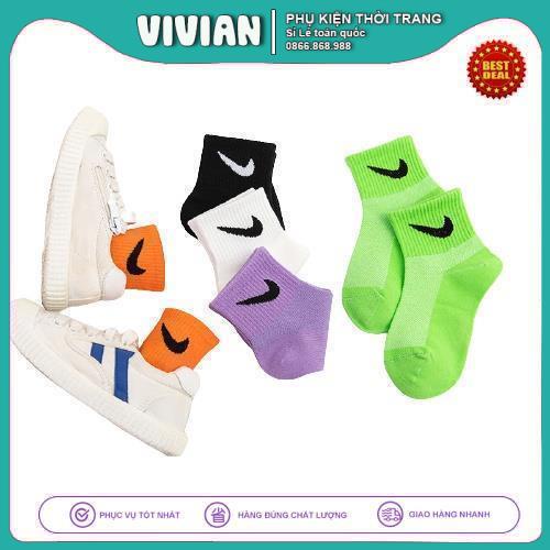 Vớ Trẻ Em NAIKI 🌺COMBO 5 ĐÔI🌺Tất Trẻ Em COTTON cho trẻ từ 1-16 tuổi, chất liệu mềm mại,co giãn thoải mái