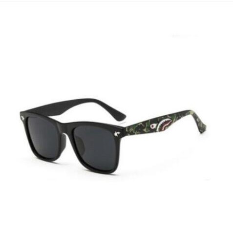 BAPE Hot!!A BATHING APE Kính Mát Hình Cá Mập Họa Tiết Rằn Ri