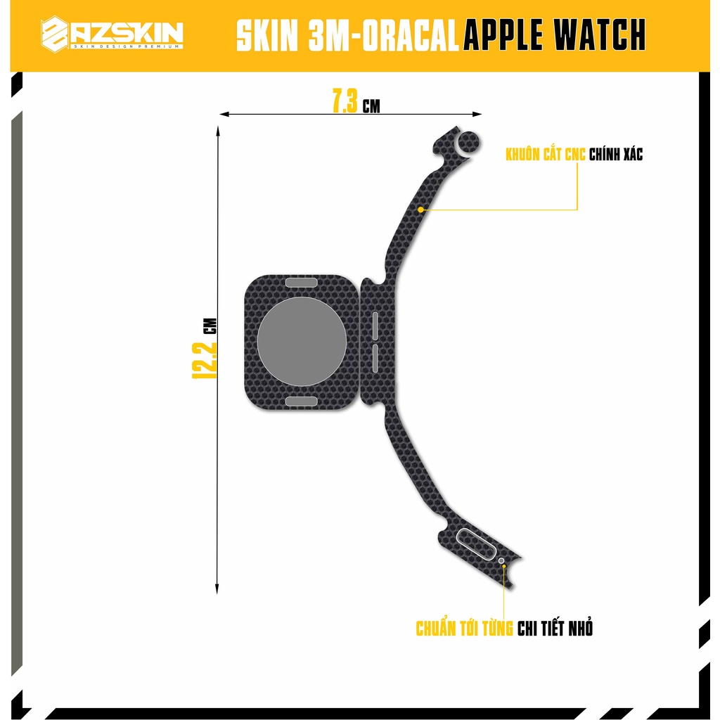 Miếng Dán Skin Apple Watch Camo Black |SK_AWMATRIX01| Chất Liệu Film 3M Nhập Khẩu, Tạo Khuôn Cắt CNC, Dễ Dán Tại Nhà