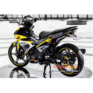 Tem trùm exciter 150 đen vàng cá mập