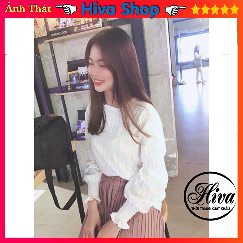 Áo sơ mi nữ babydoll thiết kế cổ viền dài tay cách điệu siêu xinh (video,ảnh thật )