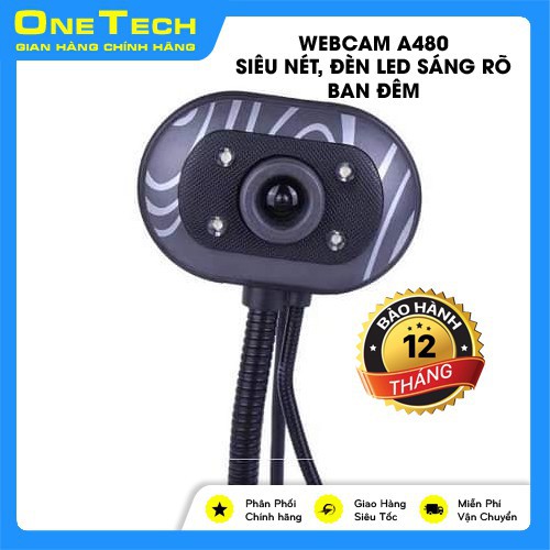 [Mã ELORDER5 giảm 10K đơn 20K] [Siêu rẻ] Webcam A480, Siêu Nét, Đầy Đủ Đèn LED sáng rõ ban đêm