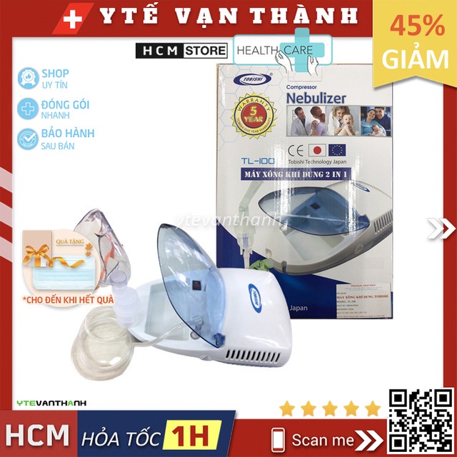 Máy Xông Khí Dung Mũi Họng Tobishi TL100 TL-100 (Nhật) -VT0361 | Y Tế Vạn Thành