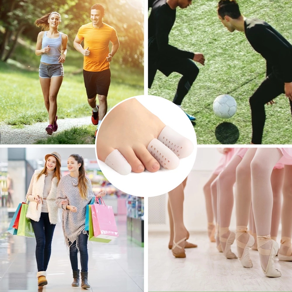 Set 2 Dụng Cụ Bảo Vệ Ngón Chân Bằng Silicon Mềm Mại Thoáng Khí