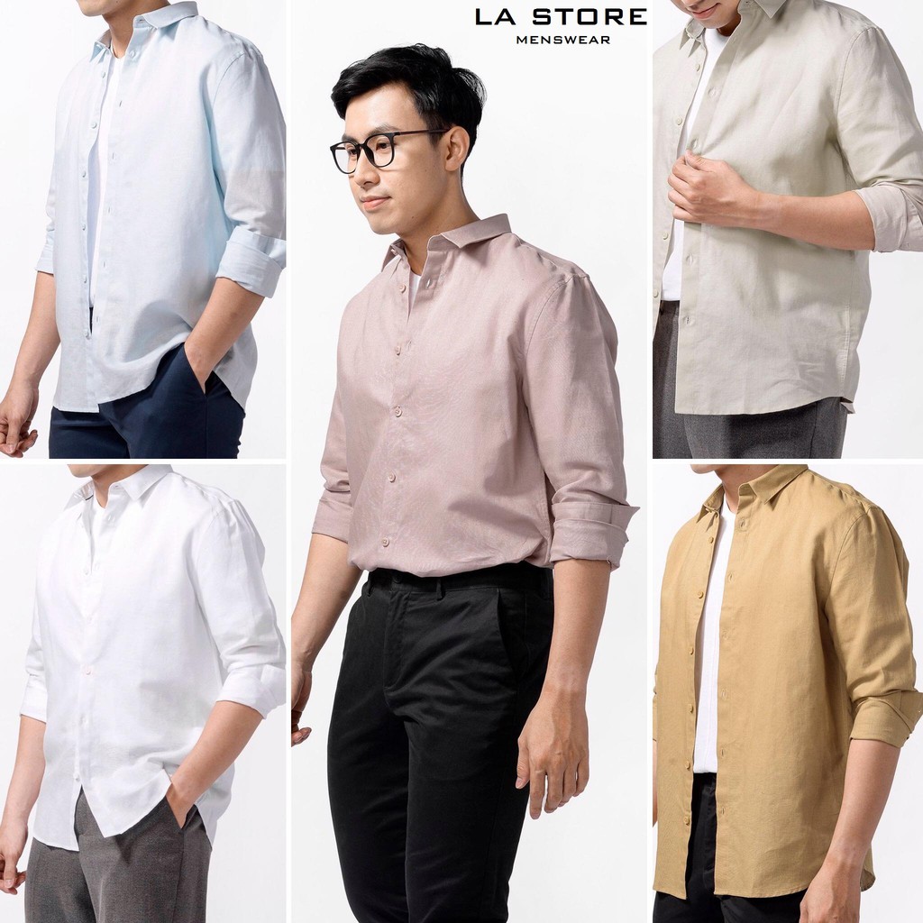 [ROUTINE] - Áo sơ mi LINEN x COTTON tay dài 5 màu 10S21SHL006 - Shop LASTORE