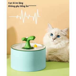 (Có sẵn) Máy uống nước tự động cho mèo, chất liệu sứ hình cây nấm nhỏ