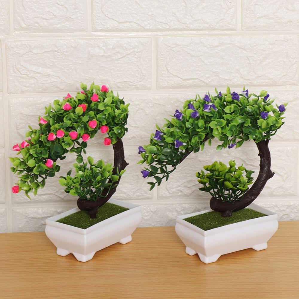 FAY 1 Bộ Chậu Cây Bonsai Nhân Tạo Giống Thật Để Bàn Trang Trí