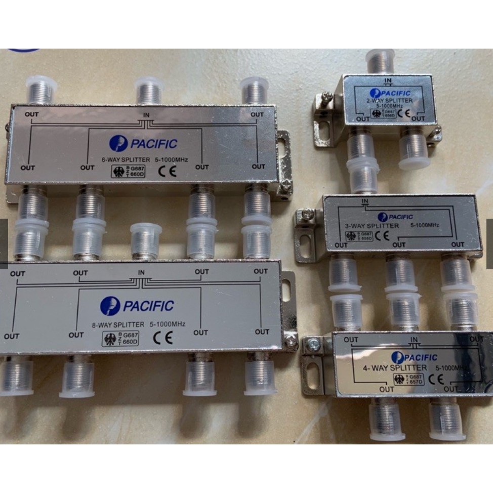 Bộ Chia Truyền Hình Cáp PACIFIC  Chia 2, 3, 4, 6, 8 Ngõ Ra