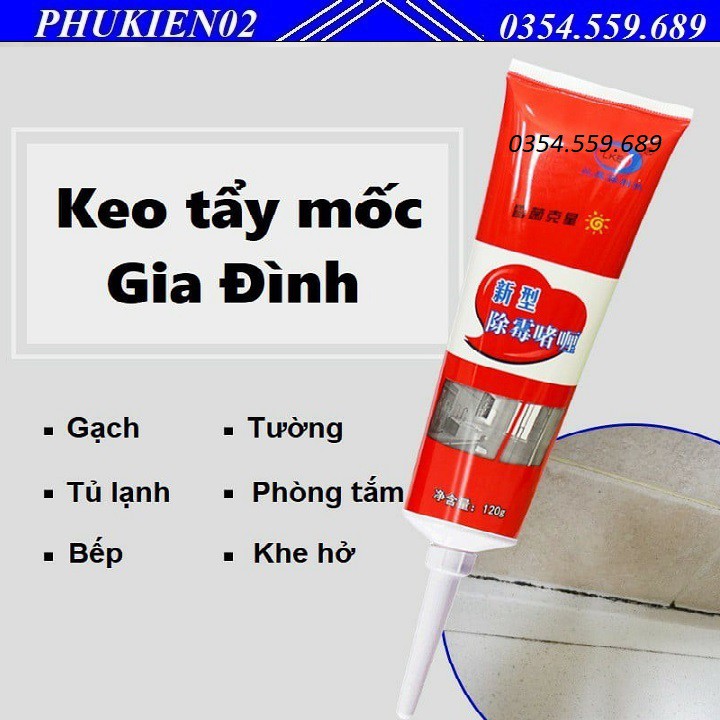 Dung Dịch Gel Tẩy Mốc Gioăng Cao Su, Kẽ Tường LKB 120g - Gel Tẩy Mốc