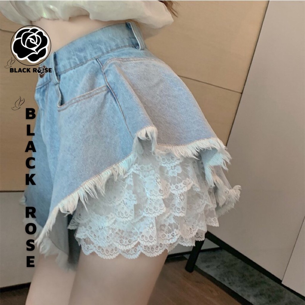 Quần Áo Kiểu Nữ Đùi Jeans Đẹp Lưng Cao BLACK ROSE Quần Đùi Jean Bò Rin Cao Cấp Mẫu Hot Trend Mùa Hè 2021 -TẤM BOUTIQUE