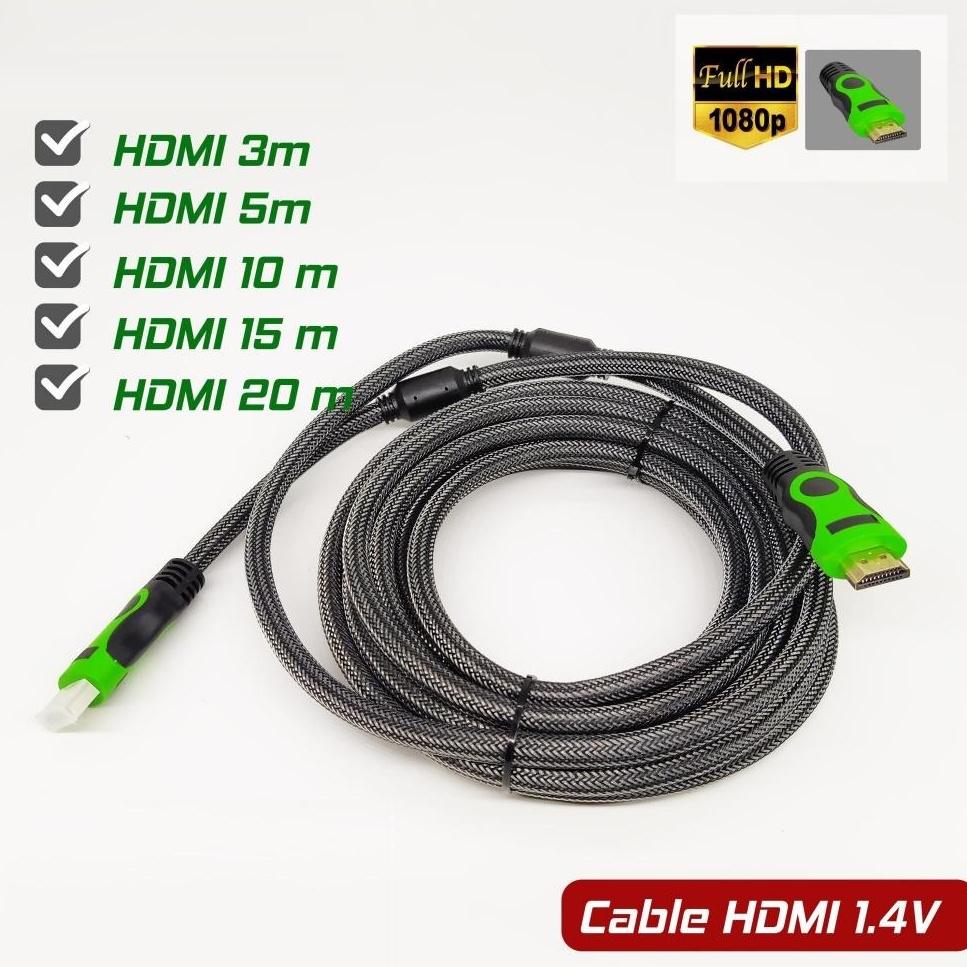 Dây HDMI chuẩn 1.4 full HD 1.5m 3m 5m 10m Dẹp và tròn dây cáp kết nối cổng HDMI 2 đầu tốt chất lượng cao