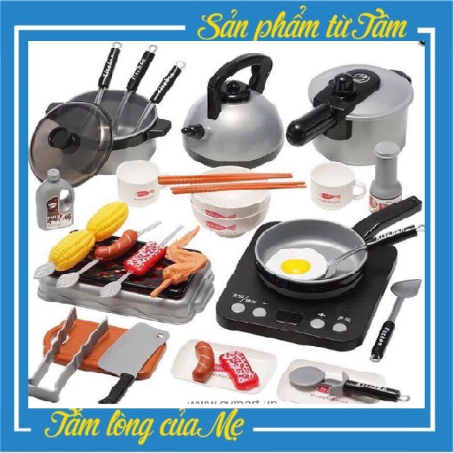 Bộ Đồ Chơi Nấu Ăn 36 Món Cho Bé Tập Làm Đầu Bếp Sử Dụng Pin Như Thật