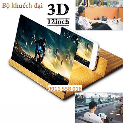 Kính Phóng Đại 3D Phóng To Màn Hình Điện Thoại Vân Gỗ Hiện Đại