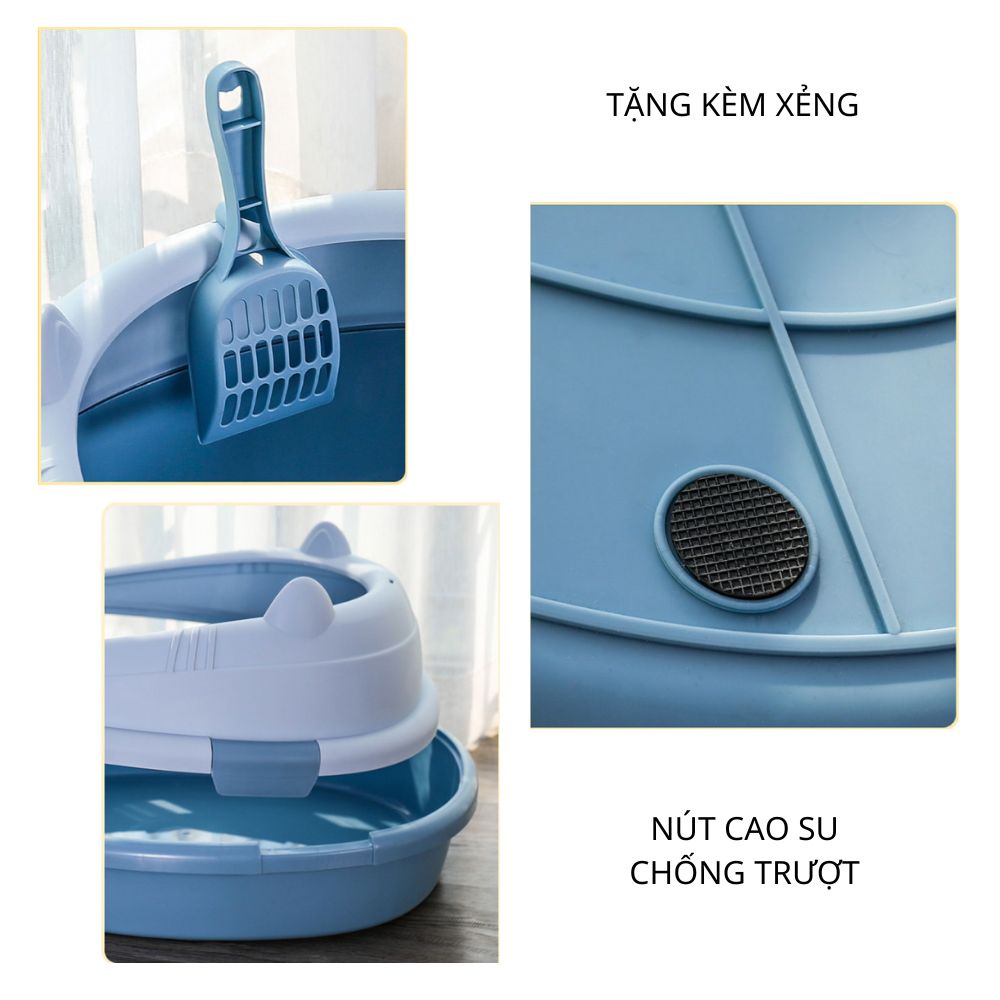 Khay vệ sinh cho mèo LunaPet KM06 Thau chậu cát vệ sinh cho thú cưng tặng kèm xẻng xúc