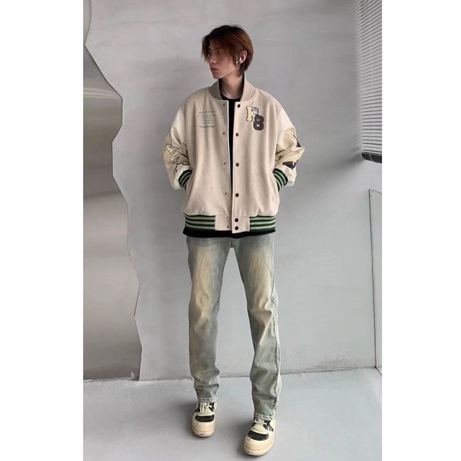 Quần jean ôm retro unisex quần đen hiphop Màu Trơn quần jean trắng oversize Quần hiphop trẻ tuổi quần jean bé trai