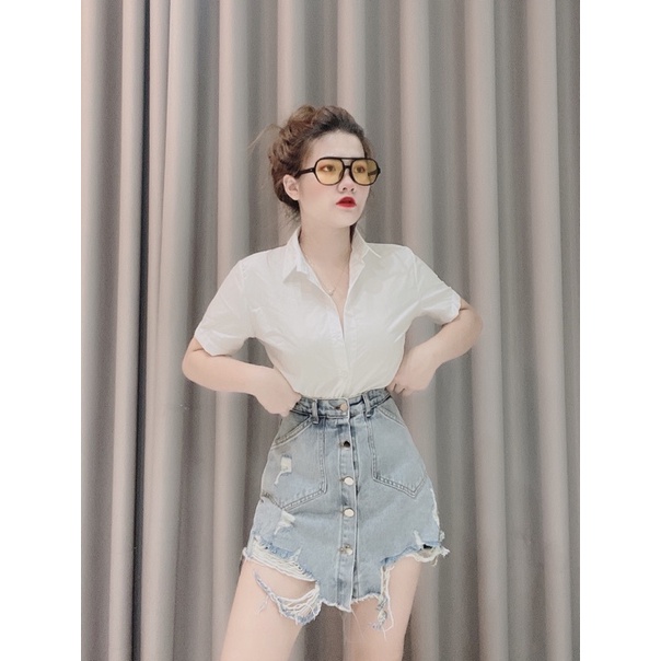 chân váy bò rách xanh siêu rẻ | BigBuy360 - bigbuy360.vn