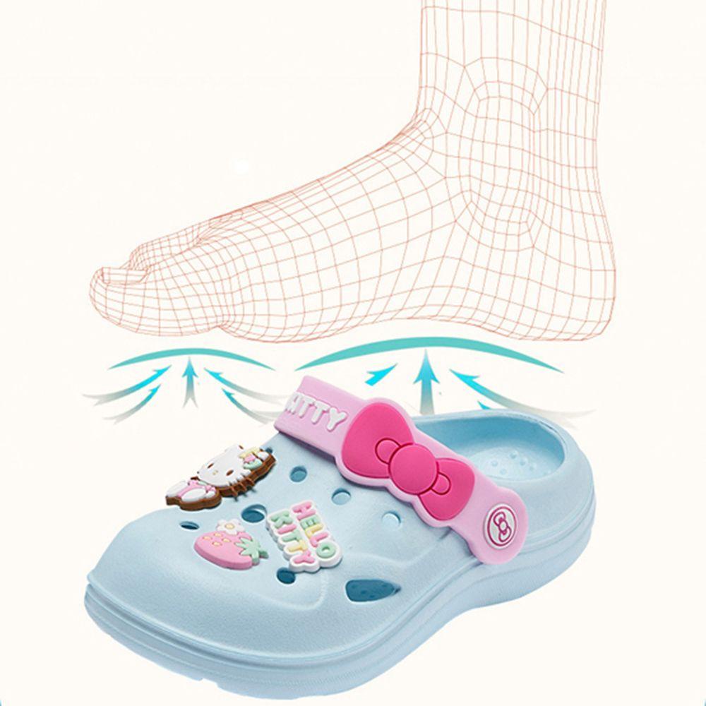 Dép Crocs Đi Biển Đế Bằng Hình Mèo Hello Kitty Đáng Yêu Cho Bé