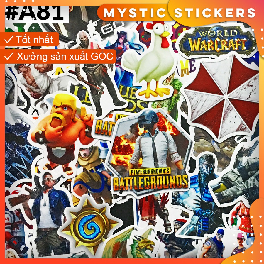 [GAME] 108 Sticker chống nước/dán xe laptop mũ bảo hiểm vali...