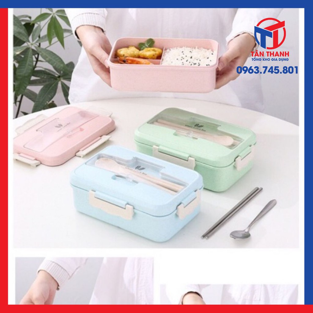 Hộp cơm lúa mạch kèm thìa đa năng tiện dụng cho dân văn phòng