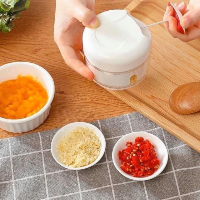 Dụng Cụ Xay Nghiền Tỏi Ớt, Rau Củ, Thịt Cá,… Bằng Dây Rút Thế Hệ Mới - 00351