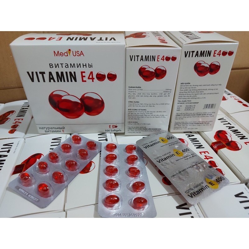 Vitamin E ( đỏ) - hộp 100 viên