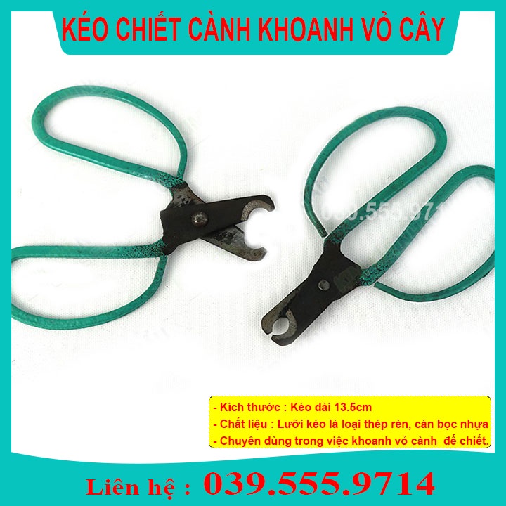 Kéo Khoanh Vỏ Chiết Cành Mini Cán Xanh Lưỡi Mịn - Dụng Cụ Làm Vườn Dễ Sử Dụng