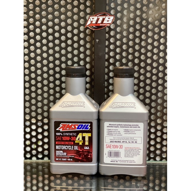 Nhớt Amsoil 4T 10w30 100% Synthetic 946ml - Nhớt xe số/tay côn