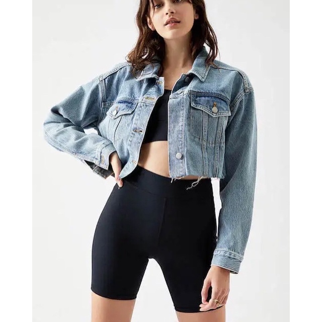 Áo khoác croptop Jeans P@csun ✨
