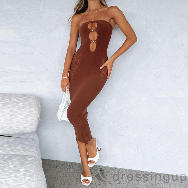 Đầm Không Tay Lưng Trần Xẻ Sâu Gợi Cảm Cho Nữ